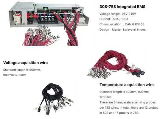نظام إدارة البطارية المتكامل GCE BMS 75S 240V 100A BMS قابل للتعادل مع محول GOODWE SOFAR GROWATT DEYE
