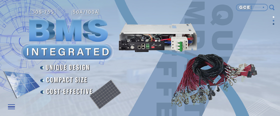 نظام إدارة البطارية GCE 34S 108.8V 50A مع أجهزة استشعار درجة الحرارة وحماية الشحن الزائد لبطاريات الليثيوم