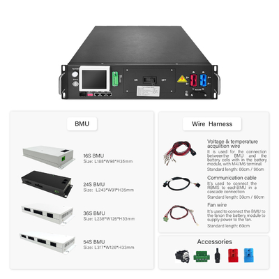 GCE 512V 160S 100A BMS الليثيوم مراقبة في الوقت الحقيقي مدة عمر البطارية