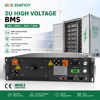 نظام إدارة بطارية الجهد العالي GCE الرئيسي/التابع HV BMS 120S 144S 160S 192S 120V-750V 125A لنظام تخزين الطاقة الشمسية ESS BESS