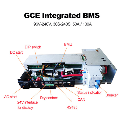 75S UPS BMS متكاملة ، 240V 50A Master Slave BMS مع رلاي